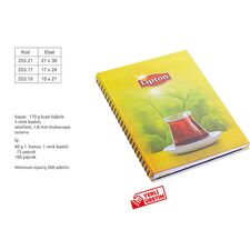 Promosyon EL-KOD-253 Defter Yarı Gizli Spiralli Sert Kapak 