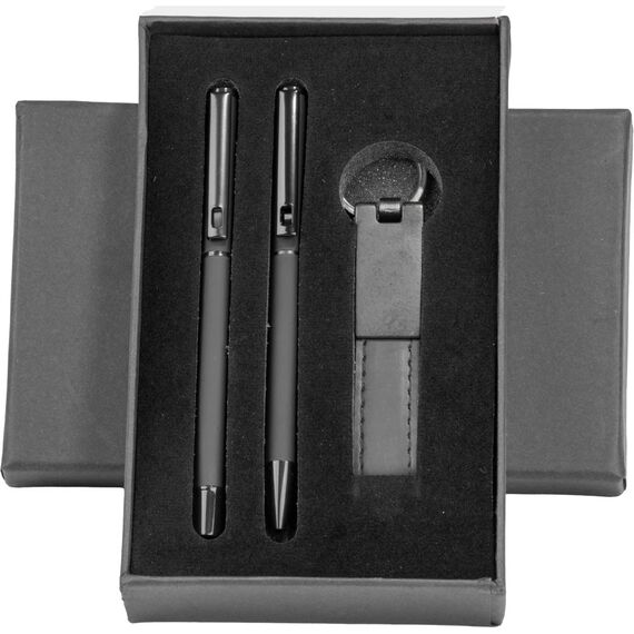 Promosyon ET-0510-220 Hediyelik Set Siyah 17,5 x 11 x 3 cm, Renk: Siyah, Ölçü: 17,5 x 11 x 3 cm 