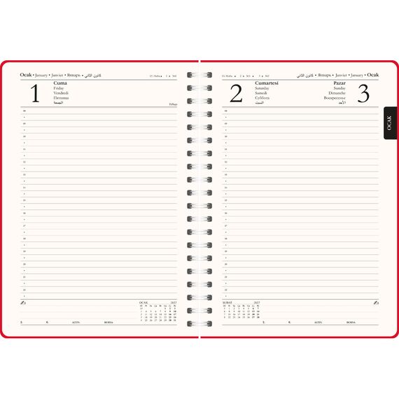 Promosyon ET-BOSTANCI-S Spiralli Günlük Ajanda Gri 20 x 28 cm, Renk: Gri, Ölçü: 20 x 28 cm , görsel 2