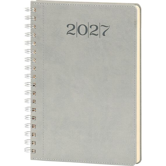 Promosyon ET-BOSTANCI-S Spiralli Günlük Ajanda Gri 20 x 28 cm, Renk: Gri, Ölçü: 20 x 28 cm 