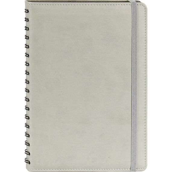 Promosyon ET-SEKERPINAR Gizli Spiralli Günlük Ajanda Gri 17 x 24 cm, Renk: Gri, Ölçü: 17 x 24 cm 