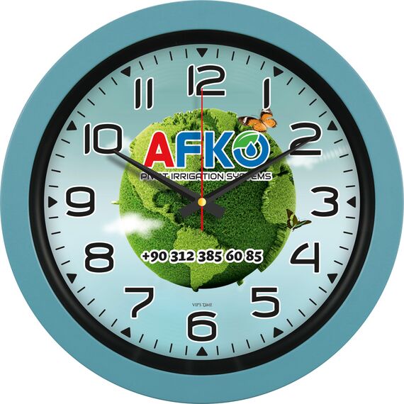 Promosyon ET-V30-346-CMV Plastik Duvar Saati Çelik Mavisi Ø 40 cm 