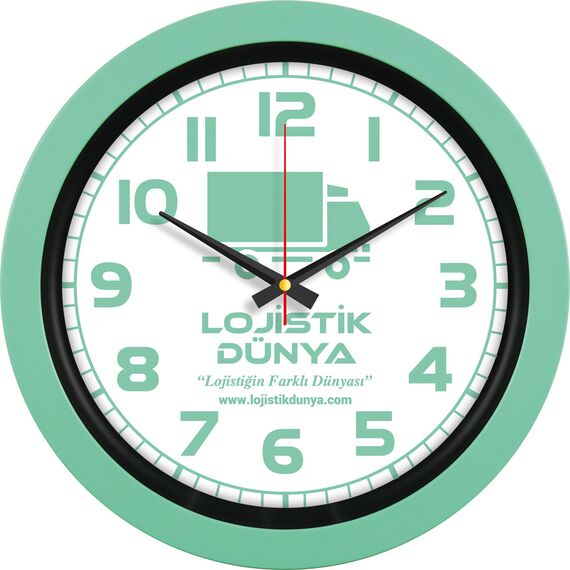 Promosyon ET-V30-346-MYSL Plastik Duvar Saati Mint Yeşili Ø 40 cm 