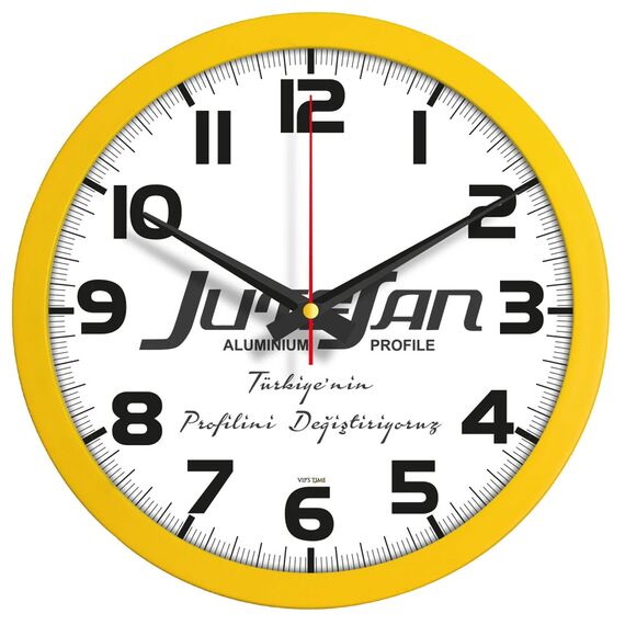 Promosyon ET-V30-334-SR Plastik Duvar Saati Sarı Ø 35 cm 