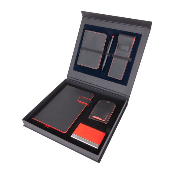 Promosyon YN-9320 Dikilitaş Hediyelik Set Kırmızı, Renk: Kırmızı 