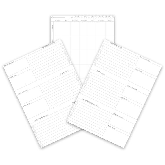 Promosyon YN-3113 Kolej Spiralli Haftalık Planlayıcı (20x28 cm) Lacivert, Renk: Lacivert , görsel 2