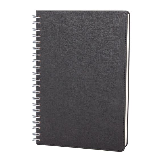 Promosyon YN-3106 Plevne Kareli Tarihsiz Spiralli Defter (20x28 cm) Siyah, Renk: Siyah 