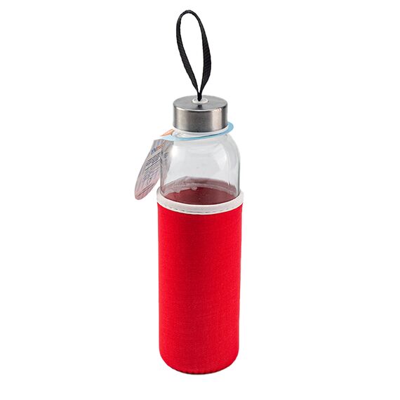 Promosyon YN-7963 Ladoga 550 ml Cam Matara Kırmızı, Renk: Kırmızı 