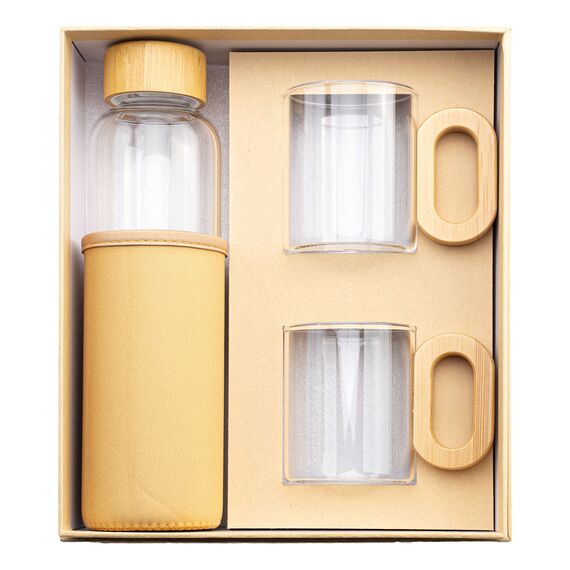Promosyon YN-7933 Yudum 550 ml Cam Matara Seti Şeffaf , görsel 2