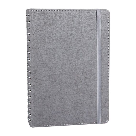 Promosyon YN-3031 Söğütözü Spiralli Tarihsiz Defter (17x24 cm) Gri, Renk: Gri 