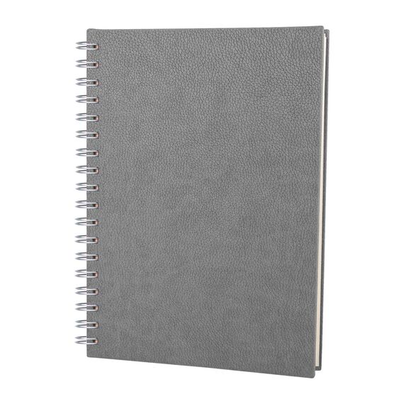 Promosyon YN-3068 Altındağ Kareli Spiralli Tarihsiz Defter (17x24 cm) Gri, Renk: Gri 
