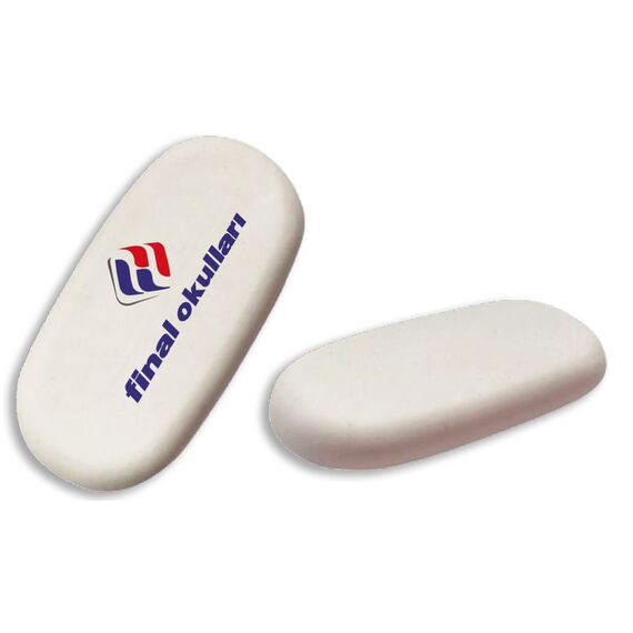Promosyon YN-4340 Gülağaç Oval Silgi Beyaz 