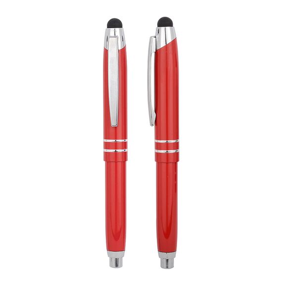 Promosyon IL-1293 Işıklı Metal Tükenmez Kalem Kırmızı, Renk: Kırmızı 