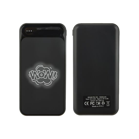 Promosyon AK-PB-155 10.000 mAh Powerbank Siyah-Kasa-Beyaz-LED , görsel 2