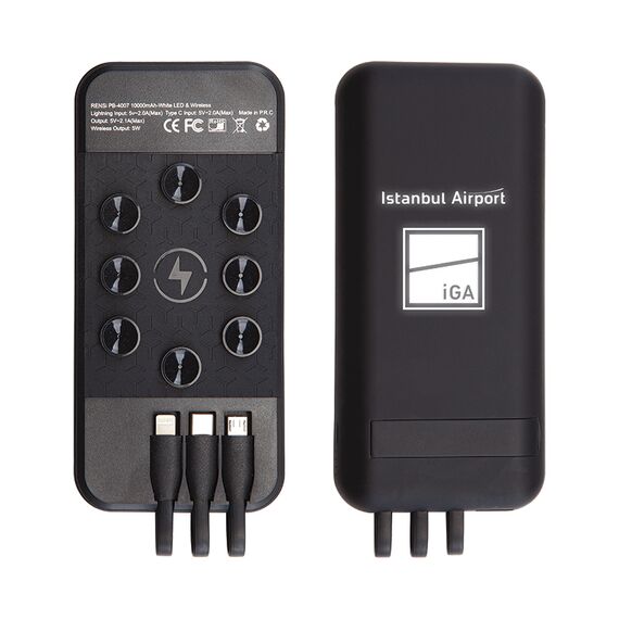 Promosyon AK-PB-4007 10.000 mAh Powerbank Siyah , görsel 3