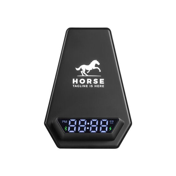 Promosyon AK-4240 Wireless Şarj & Hoparlör & Dijital Saat Siyah , görsel 3
