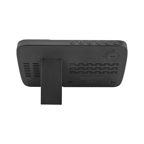 Promosyon AK-4230 Wireless Şarj Cihazı & Dijital Saat Siyah, Renk: Siyah , görsel 2