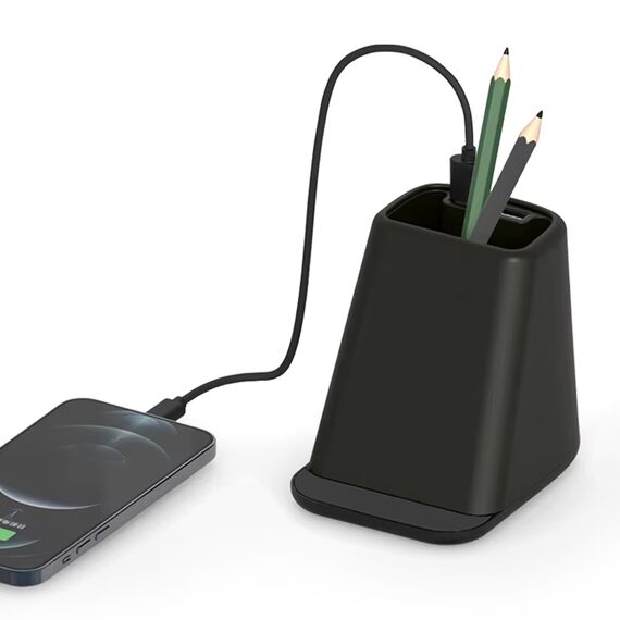 Promosyon AK-4280 Wireless Şarj & Kalemlik Siyah 