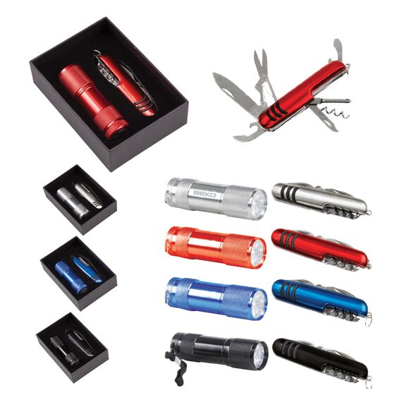 Promosyon AK-5041 3008-7 7 Fonksiyonlu Çakı - 1202 LED Elfenerli Set Kırmızı, Renk: Kırmızı , görsel 2