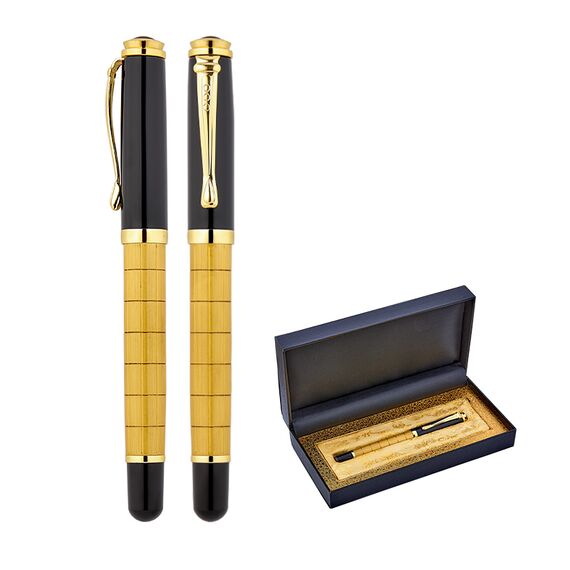 Promosyon AK-1214-KR Metal Roller Kalem Seti Gold, Renk: Gold 