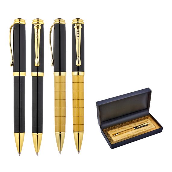 Promosyon AK-1214-KT Metal Tükenmez Kalem Seti Gold, Renk: Gold , görsel 2