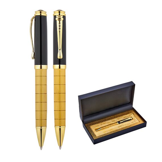 Promosyon AK-1214-KT Metal Tükenmez Kalem Seti Gold, Renk: Gold 