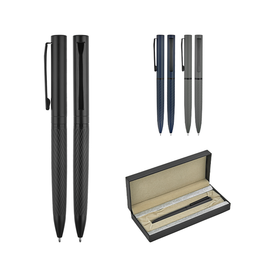Promosyon AK-1251-KT Metal Tükenmez Kalem Seti Siyah, Renk: Siyah , görsel 2