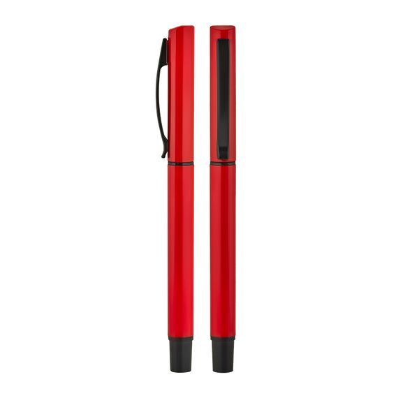 Promosyon AK-2024-FLORYA Plastik Roller Süper Jel Refil Kalem Kırmızı, Renk: Kırmızı 