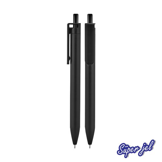 Promosyon AK-509 Plastik Süper Jel Refil Kalem Siyah, Renk: Siyah 