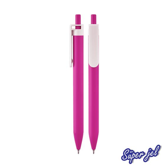 Promosyon AK-509-BK Plastik Süper Jel Refil Kalem Pembe, Renk: Pembe 
