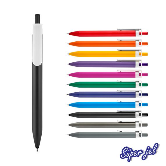 Promosyon AK-509-BK Plastik Süper Jel Refil Kalem Siyah, Renk: Siyah , görsel 2