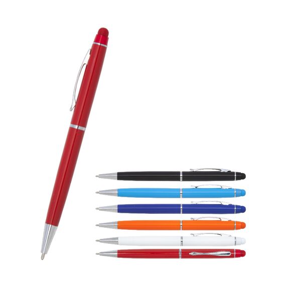Promosyon AK-1022 Metal Tükenmez Touchpen Kalem Beyaz, Renk: Beyaz , görsel 2