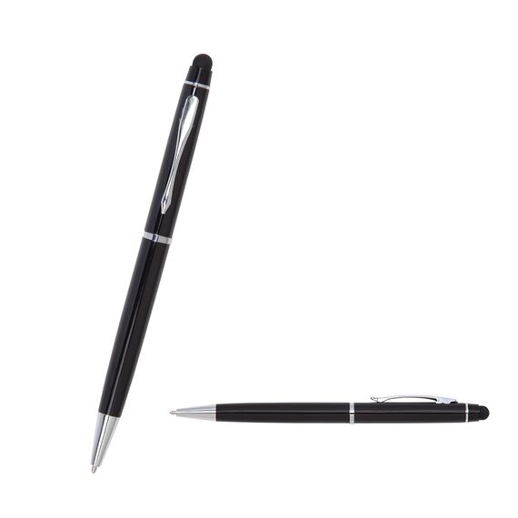 Promosyon AK-1022 Metal Tükenmez Touchpen Kalem Siyah, Renk: Siyah 