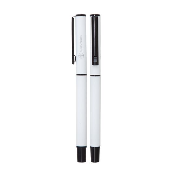 Promosyon AK-1023-R Metal Roller Kalem Rubber Gövde Beyaz, Renk: Beyaz 