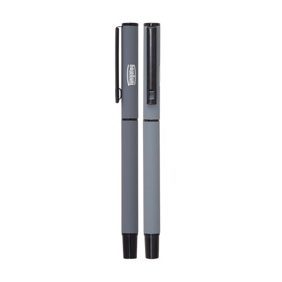 Promosyon AK-1023-R Metal Roller Kalem Rubber Gövde Gri, Renk: Gri 