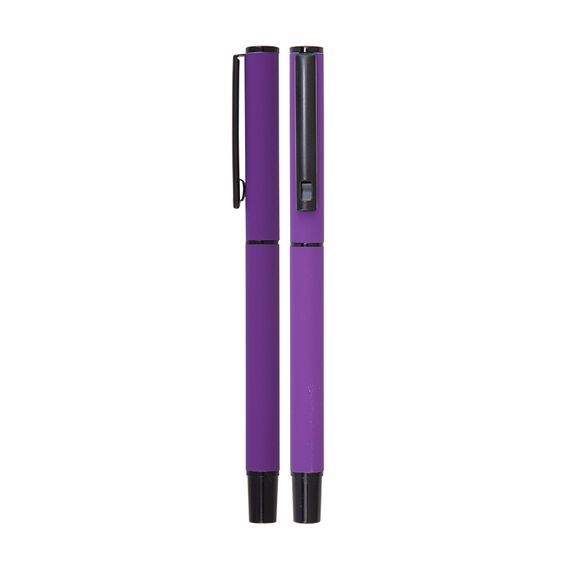 Promosyon AK-1023-R Metal Roller Kalem Rubber Gövde Mor, Renk: Mor 