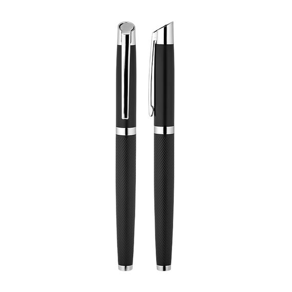 Promosyon AK-1111-R Metal Roller Kalem Siyah Klips, Renk: Siyah Klips 