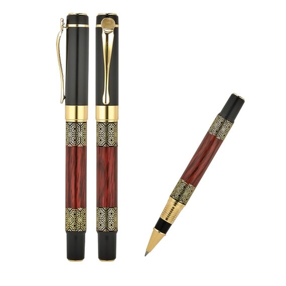 Promosyon AK-1217-R Metal Roller Kalem Siyah-Gold 