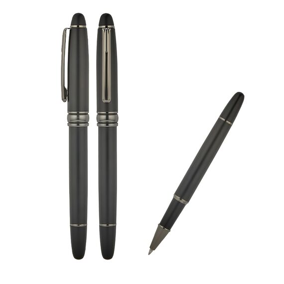 Promosyon AK-1218-R Metal Roller Kalem Siyah-Füme, Renk: Siyah-Füme 