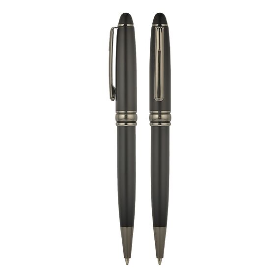 Promosyon AK-1218-T Metal Tükenmez Kalem Siyah-Füme, Renk: Siyah-Füme 