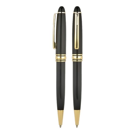 Promosyon AK-1218-T Metal Tükenmez Kalem Siyah-Gold, Renk: Siyah-Gold 