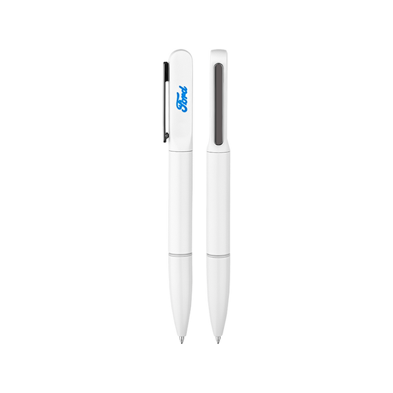 Promosyon AK-1250 Işıklı Metal Tükenmez Kalem Beyaz, Renk: Beyaz 
