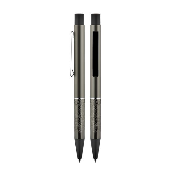 Promosyon AK-1300 Metal Süper Jel Refil Kalem Füme, Renk: Füme 