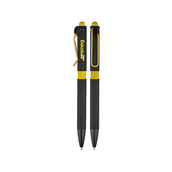 Promosyon AK-1360 Metal Tükenmez Touchpen Kalem Sarı, Renk: Sarı 
