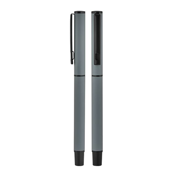 Promosyon AK-2025-BELEK Metal Roller Rubber Gövde Süper Jel Refil Kalem Gri, Renk: Gri 