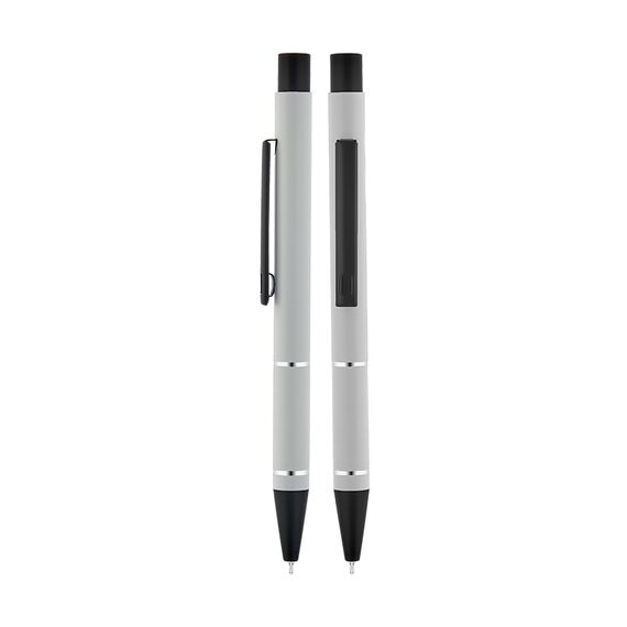 Promosyon AK-559 Metal Süper Jel Refil Kalem Beyaz, Renk: Beyaz 