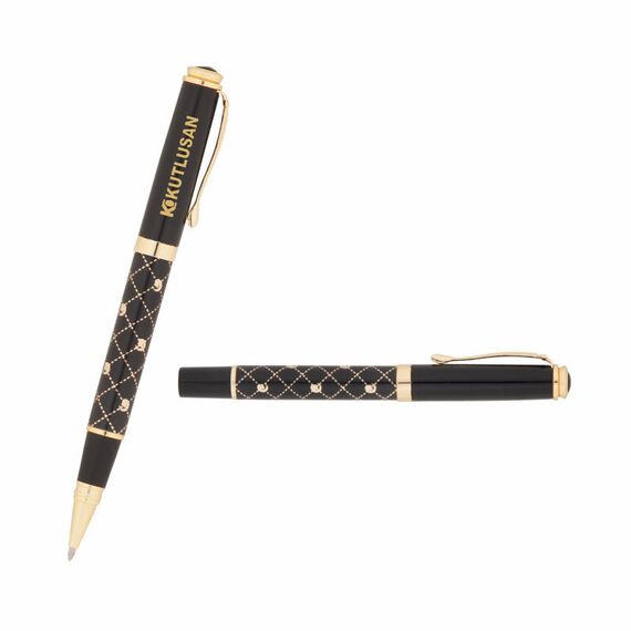 Promosyon AK-656-R Metal Roller Kalem Siyah-Gold 