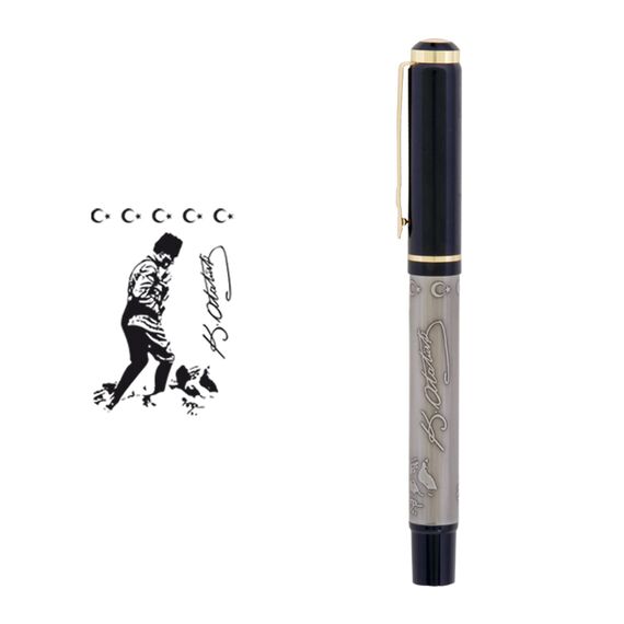 Promosyon AK-661-R Kabartma Figürlü Metal Roller Kalem Atatürk, Renk: Atatürk 