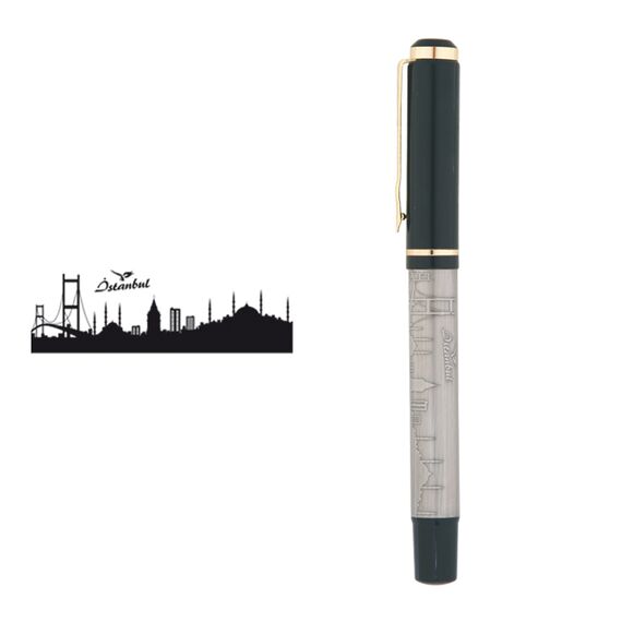 Promosyon AK-661-R Kabartma Figürlü Metal Roller Kalem İstanbul, Renk: İstanbul 