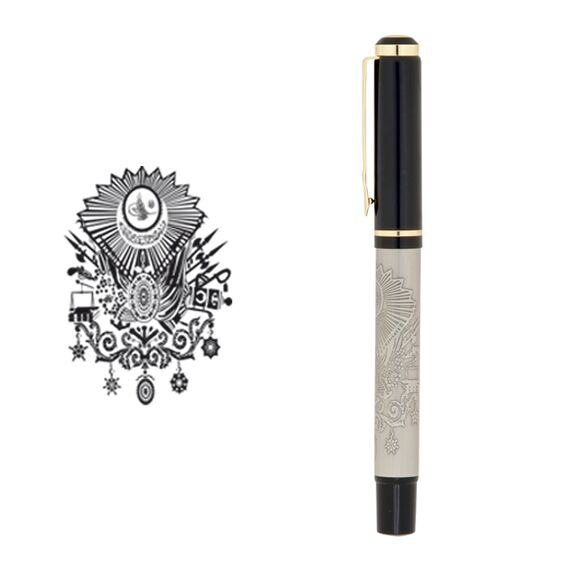 Promosyon AK-661-R Kabartma Figürlü Metal Roller Kalem Tuğra, Renk: Tuğra 